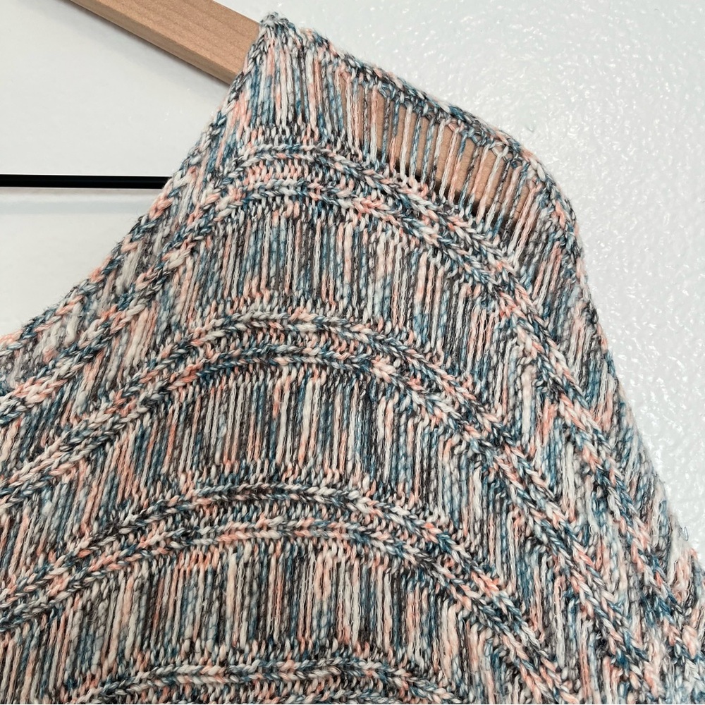 PILCRO Anthropologie - Multicolor Blue Slouchy Knit Short Sleeve Sweater - 3X - Picture 4 of 9